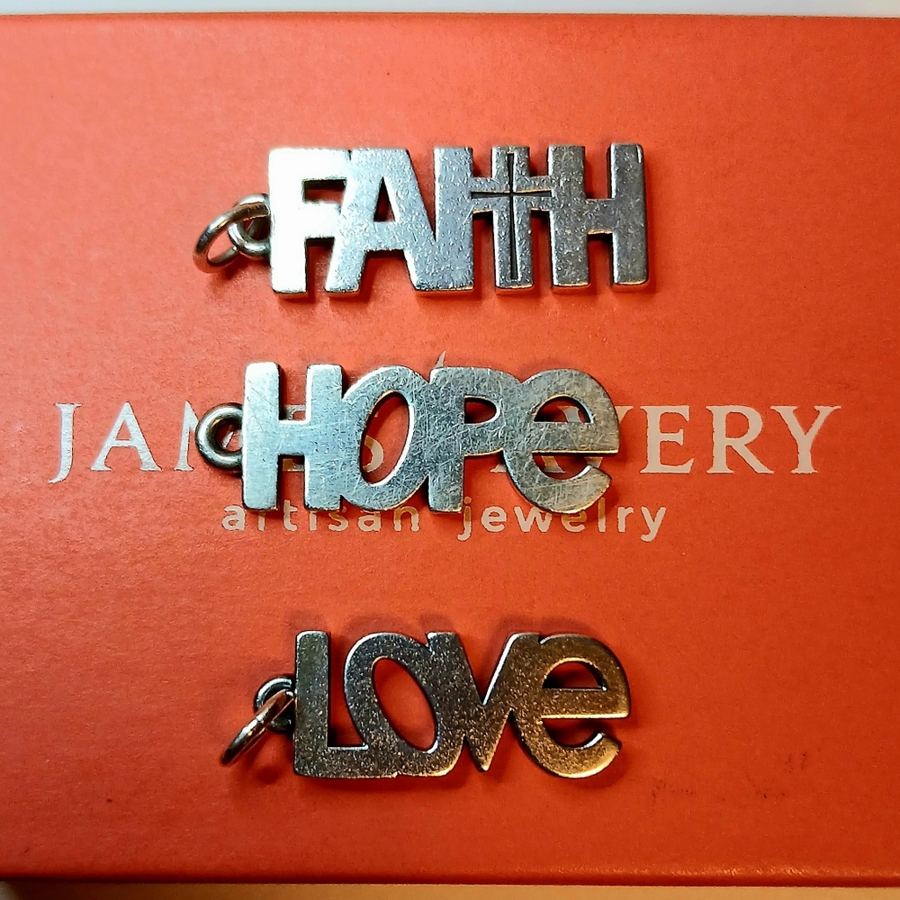 James Avery Retired Faith, Hope, Love Chams